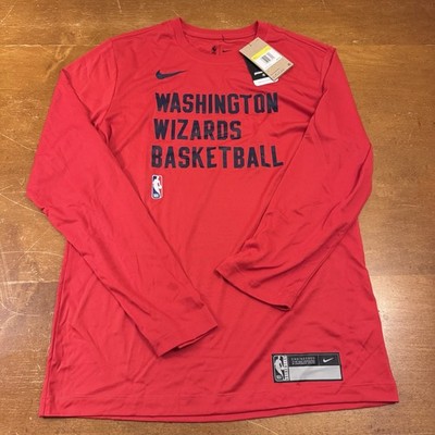 Washington Wizards Shirt Mens Small Red Long Sleeve NBA Dri Fit Nike