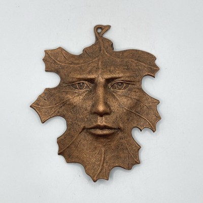 Vintage Spirit of the Forest Oak Leaf Face Cast Metal Copper Color 1996 Carson