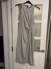 SHEIN BLACK AND WHITE STRIPE MAXI DRESS - SIZE L (14) - VERY GOOD CONDITION