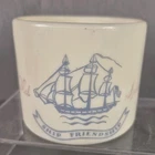 Vintage 1940s Old Spice Shaving Mug “Ship Friendship” Early American Milk Glass