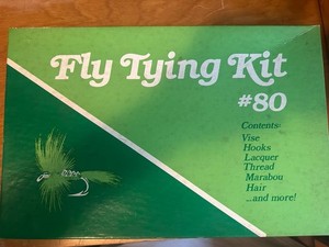 Vintage Fly Tying Kit #80 Opened Kit Original Box w/Supplies & Instruction Books