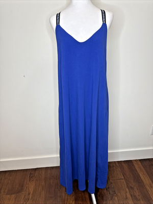 SAINT + SOFIA Midi Maxi Dress Long Tank Built in Bra US 10 Organic Stretch Blue | eBay SAINT + SOFIA Midi Maxi Dress Long Tank Built in Bra US 10 Organic Stretch Blue | eBay
