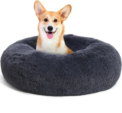 Orthopädisches Hundebett Donut, Kuschelig & Waschbar, 70 cm Ø, Dunkelgrau - Bild 1 von 4