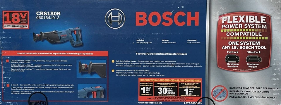 Bosch CRS180B Inalámbrico 18V SIERRA RECÍPROCA Herramienta Desnuda Foto 3 de 3