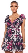 Navy/Combo Looking Sweet Floral Romper - Size L