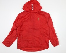 Liverpool FC Men's Red Hooded Windbreaker Jacket Size M