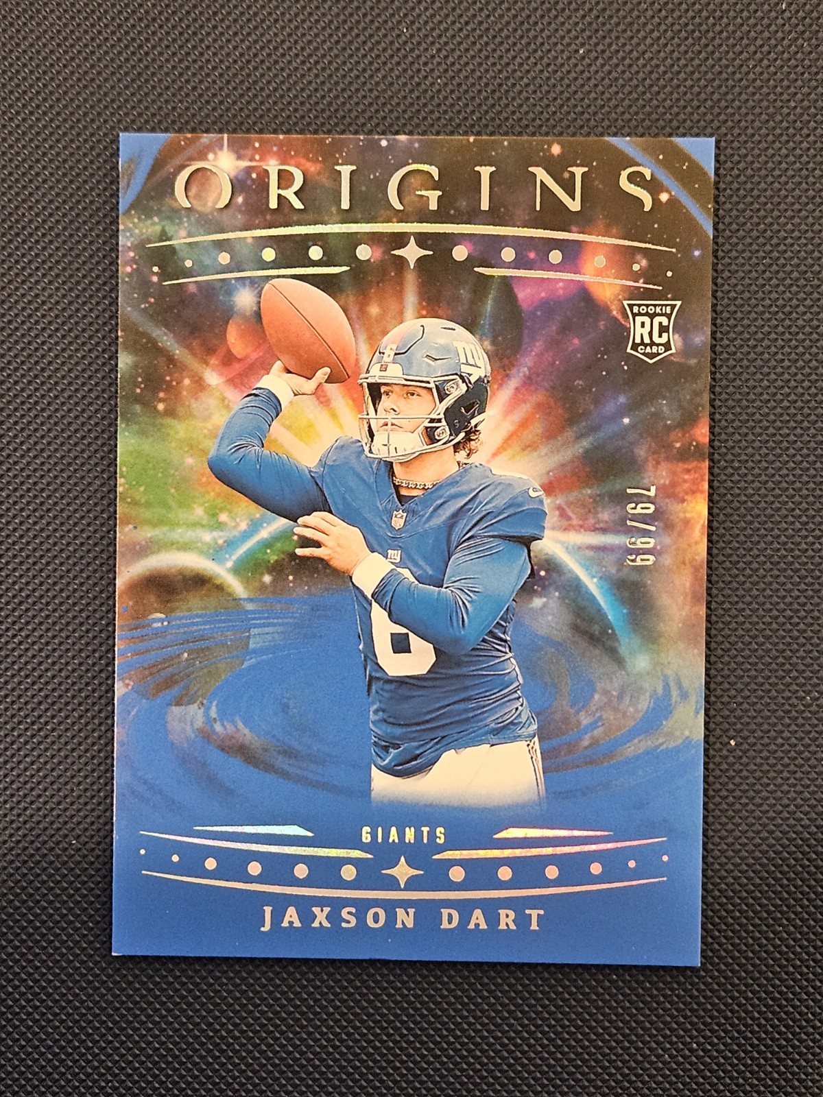 2025 Origins Jaxson Dart Rookie RC #145 Blue Color Match /99 Giants