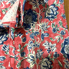 NWT Lauren Ralph Lauren Women's Floral Ruffle Neck Nightgown, Pink, X-Large