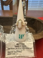 Bomb Party Ring Sz6 Loved In Layers Lg Opal Gold Plating