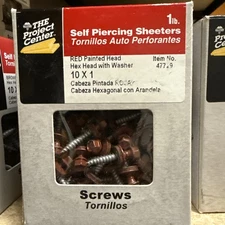 The Hillman Group 47729 10-Inch x 1-Inch Red Painted Head Self Piercing Sheeter,