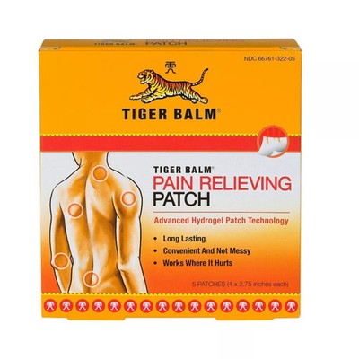 Tiger Balm Pain Relieving Patch Advanced Hydrogel Patch Technology 5 Count