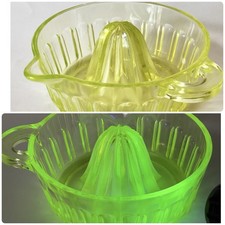 1930s Vintage Vaseline Canary Uranium Glass J...