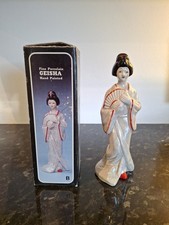 Vintage Fine Porcelain GEISHA Hand Painted Girl Figurine 21cm - Boxed