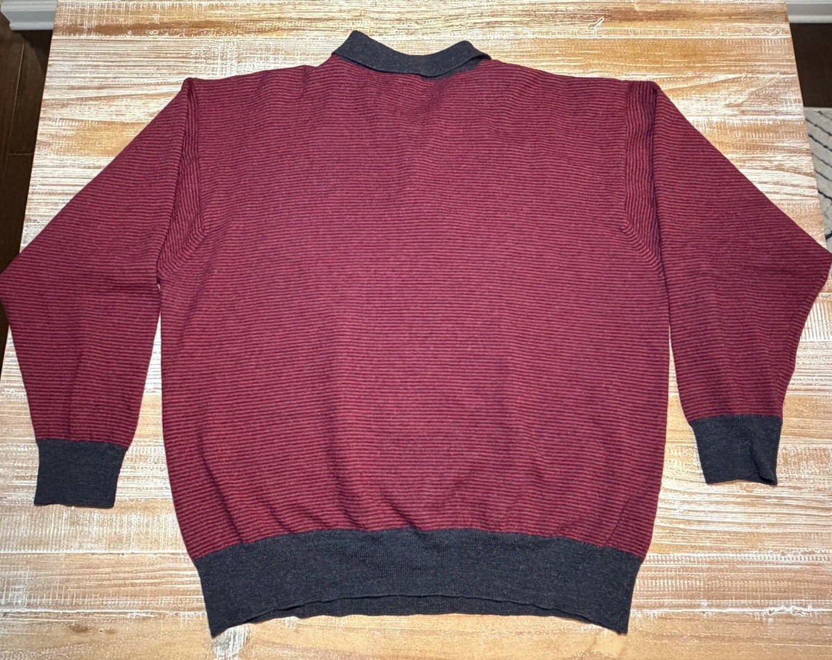 Neiman Marcus Exclusive Polo Sweater 100% Merino Wool Mens Size XL 