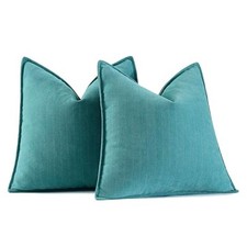 Pack of 2 Decorative Pillow Covers 18x18 Inch Soft 18" x 18" Pack of 2 Teal