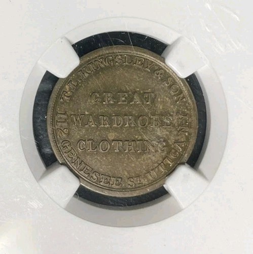 TRADE TOKEN 1858-60 UTICA M-NY-1064A T.L KINGSLEY&SON ~NGC MS 61
