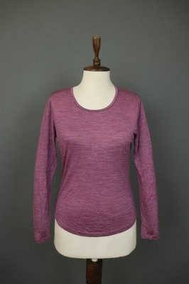 Icebreaker Cool-Lite Purple Long Sleeve Round Neck Pullover Blouse Top Size XS