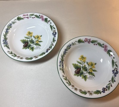LOT of 2  Royal Worcester Herbs England  small bowl 6 3/4  Black Mustard 2'' deep