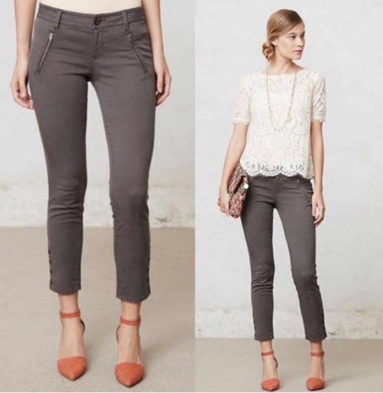 Anthropologie Brand New Level 99 Slim Ankle Twill Pants Size 24