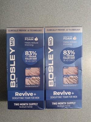 Lot of 2 BosleyMD Revive+ Densifying Foam For Men 2.11oz 2 Month Supply Each