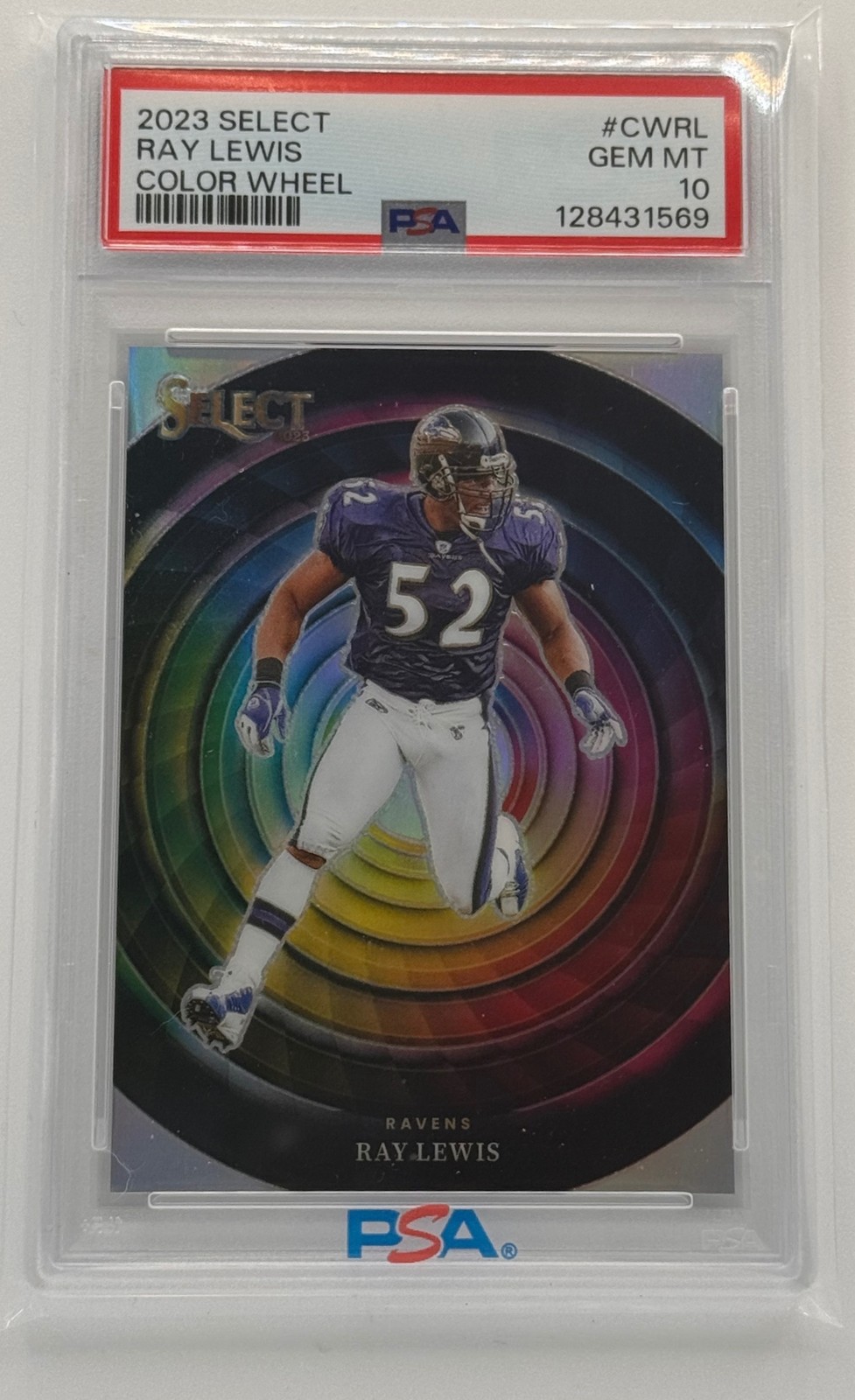 2023 Panini Select Ray Lewis Color Wheel #CW-RL Baltimore Ravens PSA 10