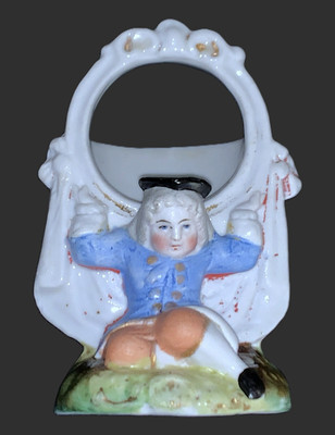Antique Late 19th Century German Porcelain Figural Spill Vase Cigar Fairing Vtg
