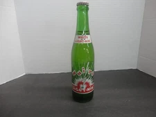 WHITE LIGHT-NIN SODA FOUNTAIN SODA BOTTLE GREEN GLASS FULL