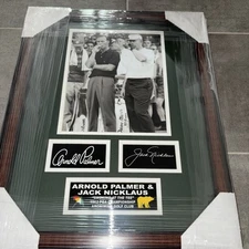 Jack Nicklaus Arnold Palmer “smoking At The Tee” Collage Facsimile Signed Framed