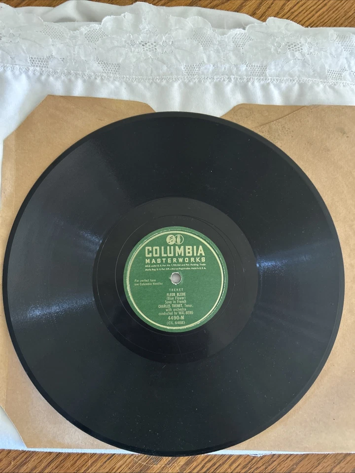 Charles Trenet-Fleur Bleue/Je Chante-Columbia Masterworks 4490, Pop 78, 1946 - Image 3 of 4