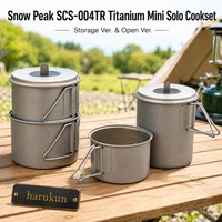 Snow Peak SCS-004TR Titanium Mini Solo Cookset Pot Cup Lid Mesh Bag