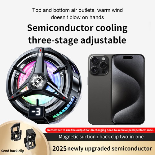 Magnetic/Back-clipMobile Phone Semiconductor Radiator Phone Cooler(Black) - Photo 4/8