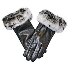 Glacier Wear Women's Lambskin Leather Dress Gloves With Fur Trim - mts1142a