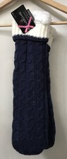 Cuddl Duds Navy Blue Sherpa LinedGripper Lounge Socks Shoe Size 4-10 NWT