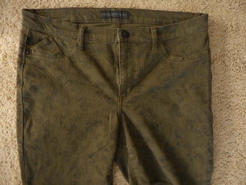 Rock & Republic Womens Green Black Crop Pants Jeans Stretch sz 16 Kashmiere Boot - Picture 8 of 11
