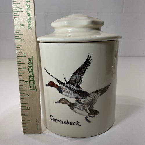 Vintage Four Piece Full Size Canister Set Kitchen USA Stamped Duck Jars w/ Lid - Picture 23 of 24