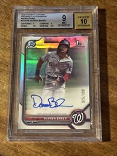 2022 Bowman Chrome DARREN BAKER Refractor Auto /499 BGS 9
