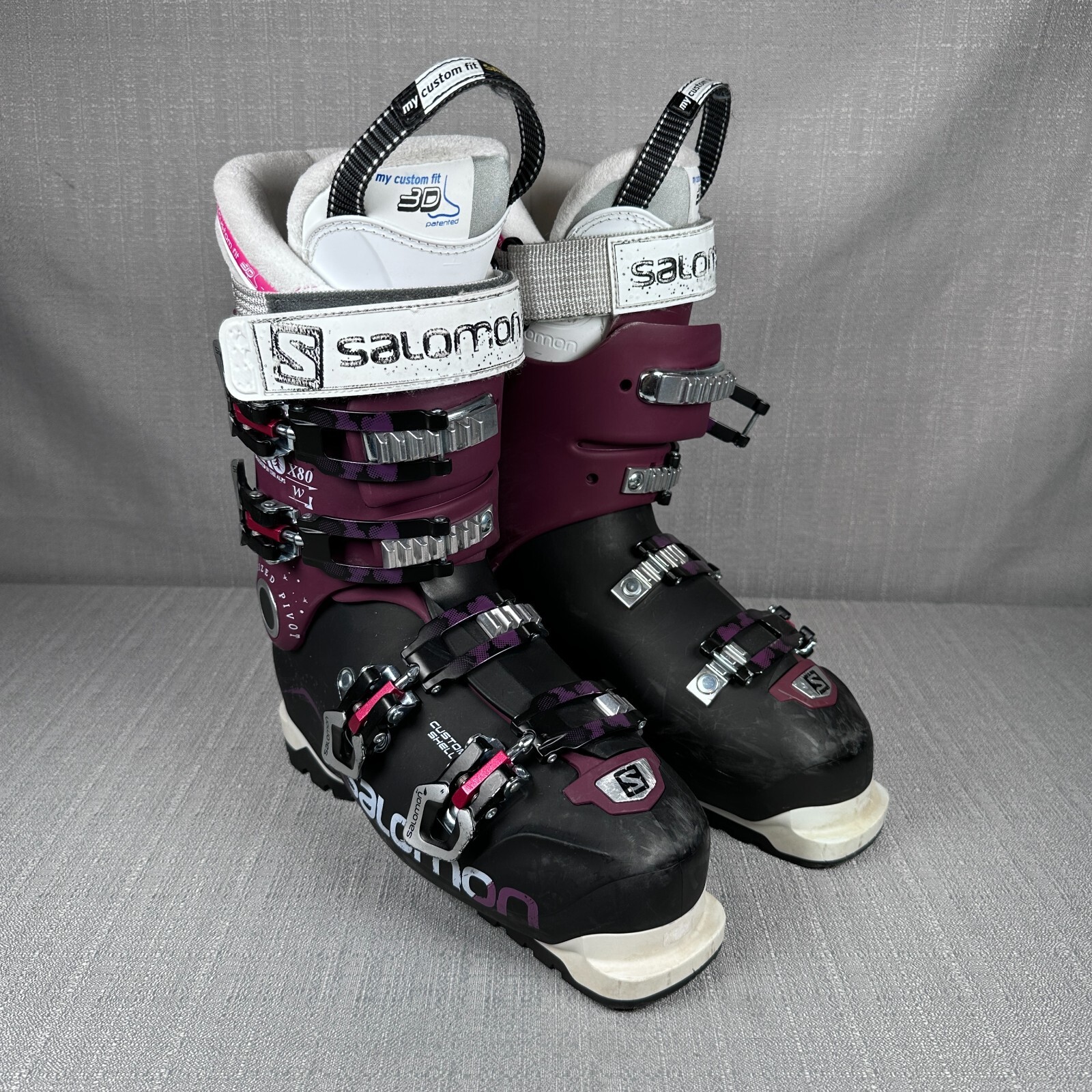 Scarponi da sci Salomon X Pro X 80 donna 25 marroni foderati in pile invernali outdoor