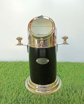 Maritime Antique Brass & Wooden Gimbal Compass Binnacle Nautical Marine ...