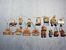 Lot of 15 Santa Hunting Christmas Tree Ornaments Outdoor Cabin Rustic Lodge