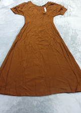 NWT Madewell Womens Size 00 Cinnamon Stick V Neck Seamed Midi Dress