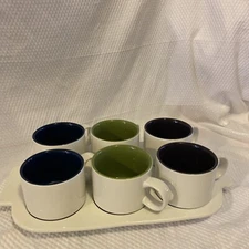 Create & Barrel  Tea Cup Set Of 6 Color Multicolored Good Condition.