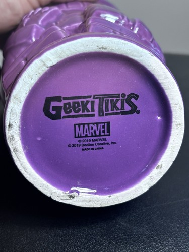 Beeline Geeki Tikis Marvel THANOS TASSE lila Keramik sehr guter Zustand 7 1/2" hoch - Bild 4 von 4