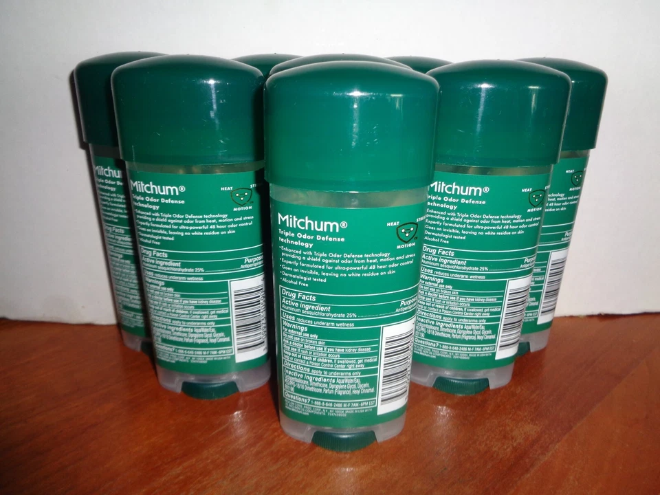Lote 8 Mitchum Hombres Triple Olor Antitranspirante Desodorante Gel Sin Perfume 3.4oz Cada uno Foto 2 de 2
