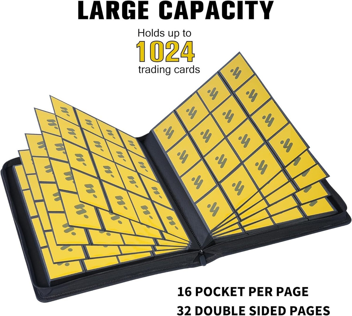 MORABTO Premium 1000+ Pockets Card Binder,16 Trading Black | eBay