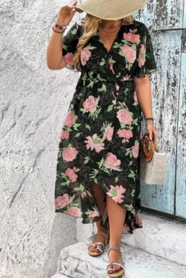 BNWOT Beautiful Floral Midi Dress, Size 16