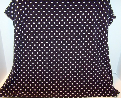 Peter Nygard Womens Petite Medium Casual Waterfall V Neck Top Black Polka Dot - Picture 7 of 10