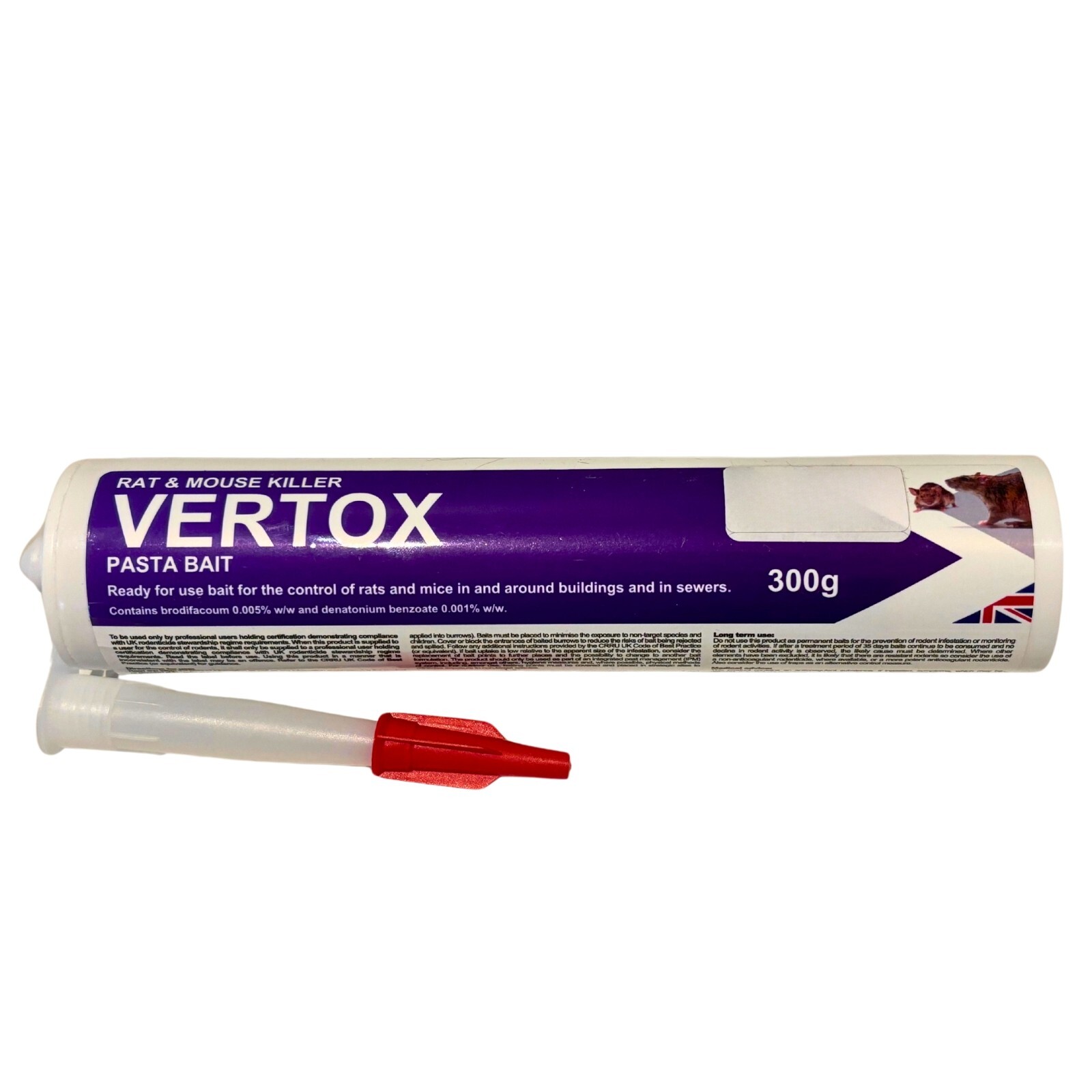 PelGar Vertox Pasta Bait 300g Rat & Mouse Killer Poison Single Feed Rodent Mice