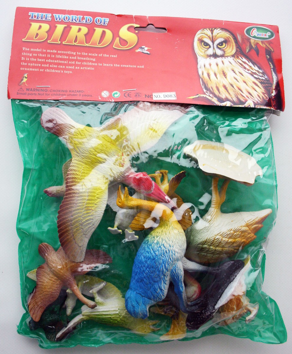 RARE VINTAGE 90'S BIRDS PLASTIC FIGURES SET EDUCATIONAL AUSINI NEW