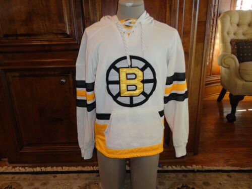 Vintage 90's CCM Sewn Boston Bruins String Hooded 60-40 Sweatshirt Hoodie Men S - Afbeelding 1 van 9