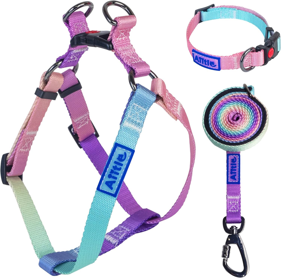 Step in Dog Harness Collar Leash Set Adjustable No Pull Dog Halter